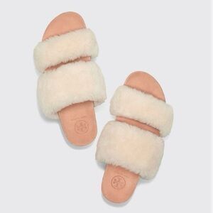 TORY BURCH Sheldon Shearling Two Band Slides